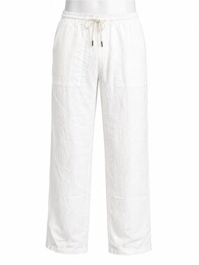 Size M Collection by Michael Strahan Men’s 100% Linen Drawstring Pants White NWT